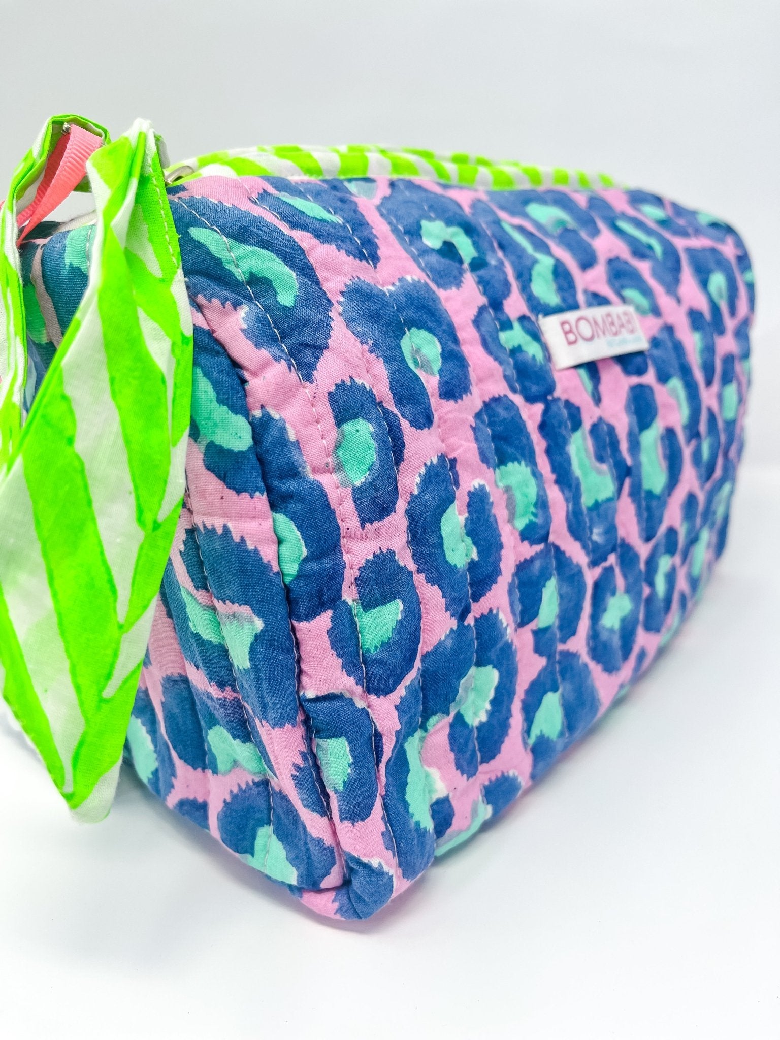 Handmade Block Print Quilted Wash Bag | Glamazon - Bombaby