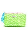 Handmade Block Print Quilted Wash Bag | Neon Green - Bombaby