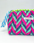 Handmade Block Print Quilted Wash Bag | Ziggy - Bombaby