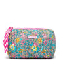 Handmade Quilted Block Print Wash Bag | Lata Floral - Bombaby