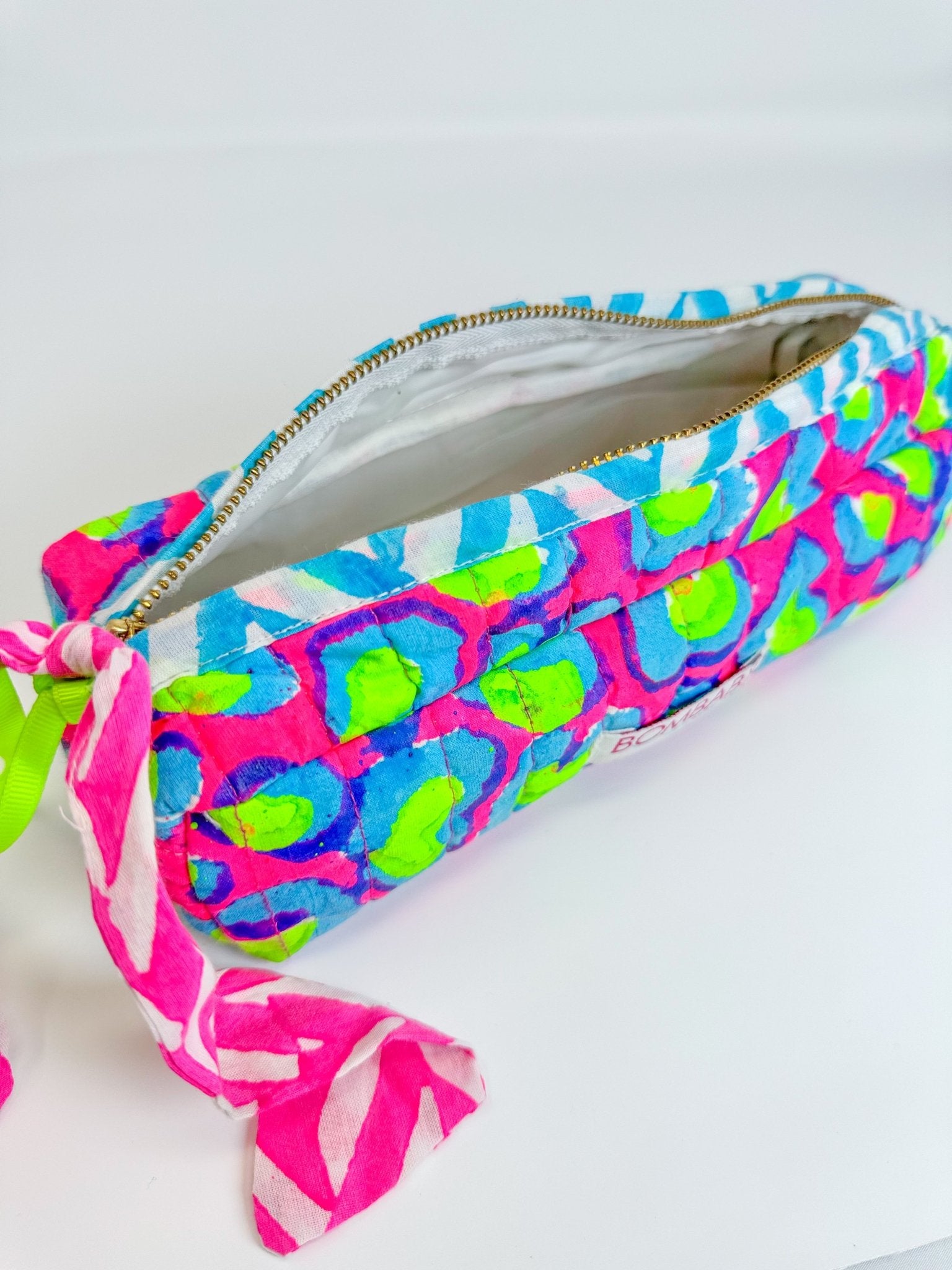 Handmade Quilted Pencil Case | Electric Safari - Bombaby