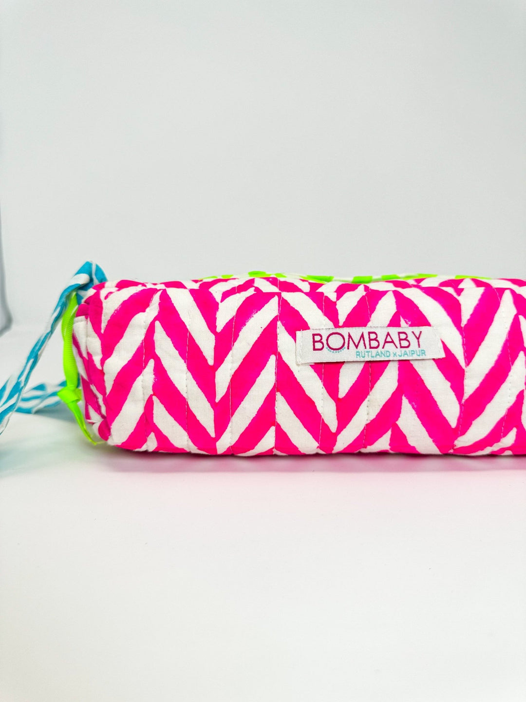 Handmade Quilted Pencil Case | Neon Pink - Bombaby