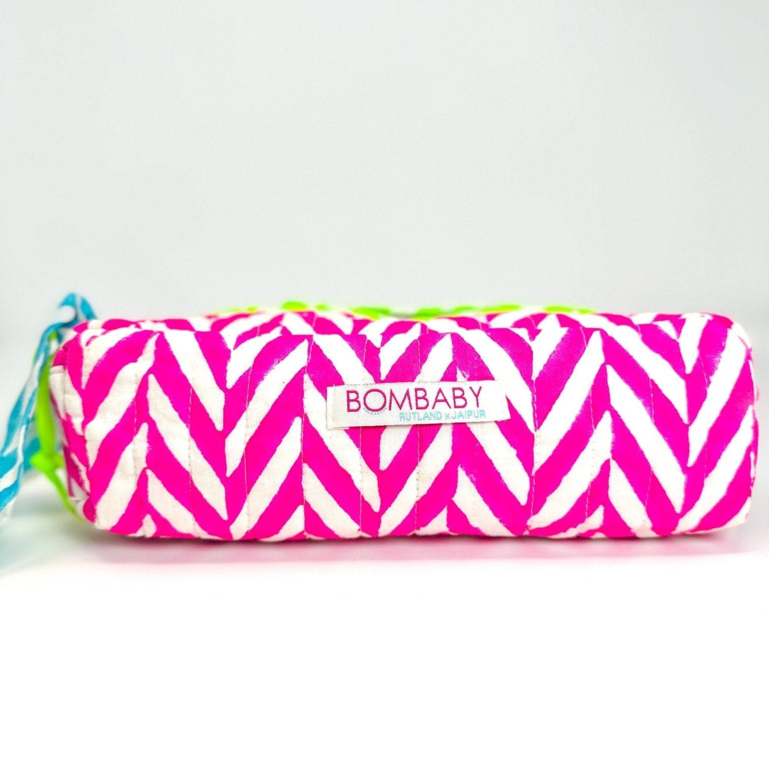 Handmade Quilted Pencil Case | Neon Pink - Bombaby