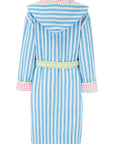 Luxury Quilted Dressing Gown | Cornflower Blue Stripe - Bombaby