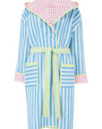 Luxury Quilted Dressing Gown | Cornflower Blue Stripe - Bombaby