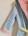 Luxury Quilted Dressing Gown | Cornflower Blue Stripe - Bombaby