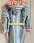 Luxury Quilted Dressing Gown | Cornflower Blue Stripe - Bombaby