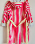 Luxury Quilted Dressing Gown | Neon Pink Stripe - Bombaby