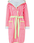 Luxury Quilted Dressing Gown | Neon Pink Stripe - Bombaby