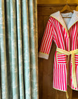 Luxury Quilted Dressing Gown | Neon Pink Stripe - Bombaby