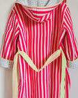 Luxury Quilted Dressing Gown | Neon Pink Stripe - Bombaby