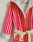 Luxury Quilted Dressing Gown | Neon Pink Stripe - Bombaby