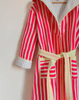 Luxury Quilted Dressing Gown | Neon Pink Stripe - Bombaby