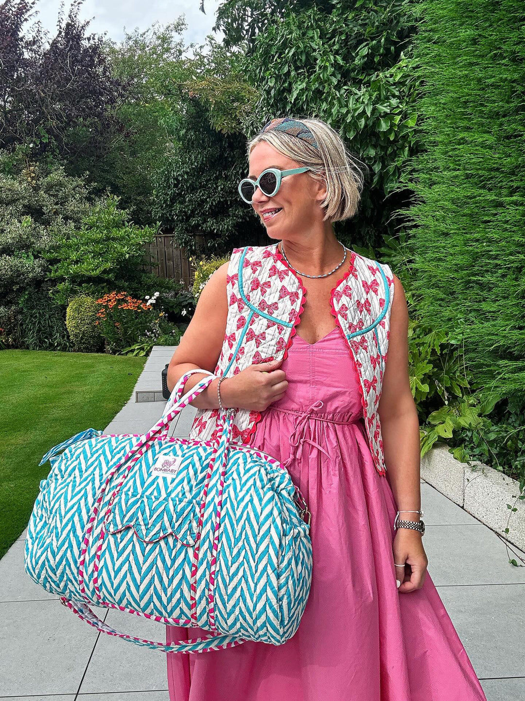 Malibu Blue | Handmade Quilted Weekend Bag - Bombaby