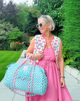 Malibu Blue | Handmade Quilted Weekend Bag - Bombaby