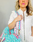 Malibu Blue | Handmade Quilted Weekend Bag - Bombaby