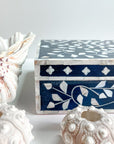 Midnight Blue | Large Mother of Pearl Jewellery Box - Bombaby