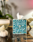 Mother of Pearl Inlay Tissue Box | Jewelled Aqua - Bombaby