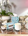 Mother of Pearl Inlay Tissue Box | Jewelled Aqua - Bombaby