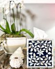 Mother of Pearl Inlay Tissue Box | Midnight Navy - Bombaby