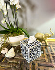 Mother of Pearl Inlay Tissue Box | Midnight Navy - Bombaby