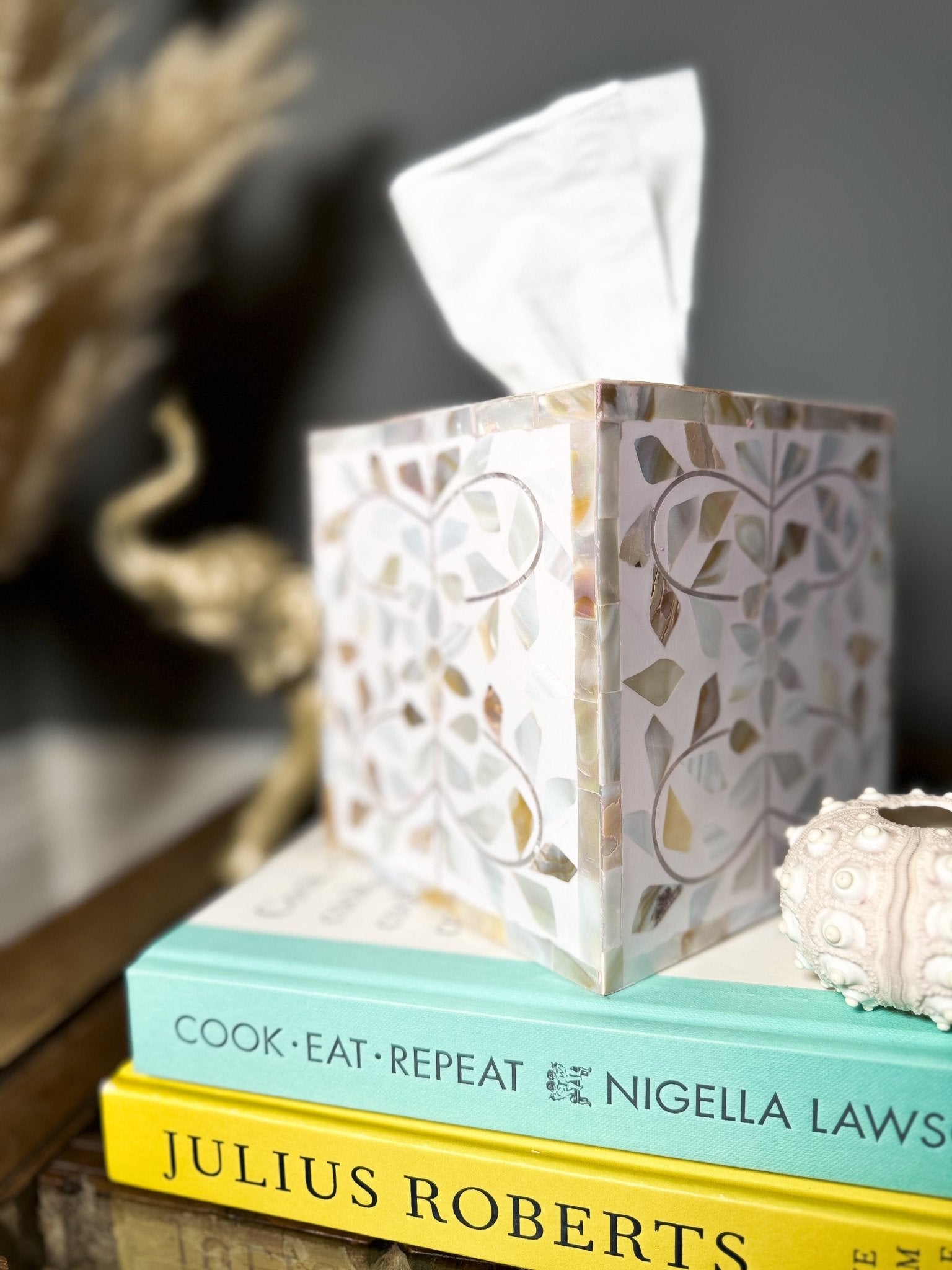 Mother of Pearl Inlay Tissue Box | Sandy Shores - Bombaby