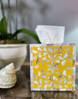 Mother of Pearl Inlay Tissue Box | Sunshine Yellow - Bombaby