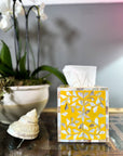 Mother of Pearl Inlay Tissue Box | Sunshine Yellow - Bombaby