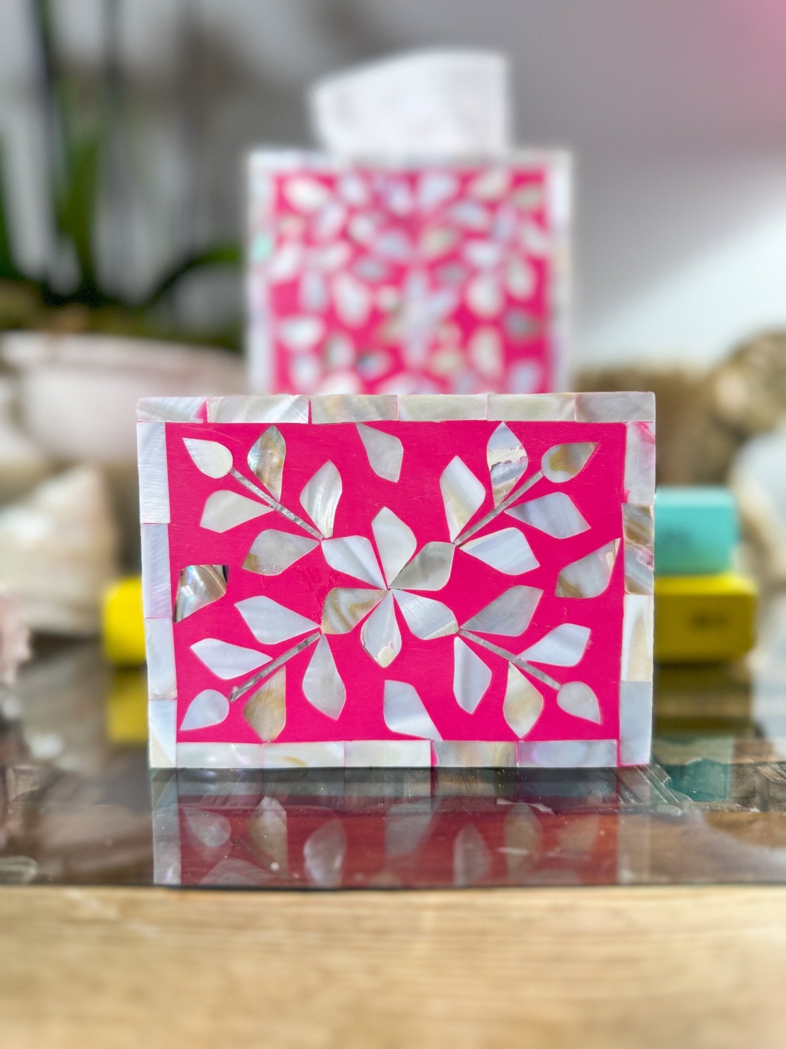 Mother of Pearl Match Box Holder | Barbie Pink - Bombaby