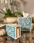 Mother of Pearl Match Box Holder | Jewelled Aqua - Bombaby