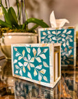 Mother of Pearl Match Box Holder | Jewelled Aqua - Bombaby