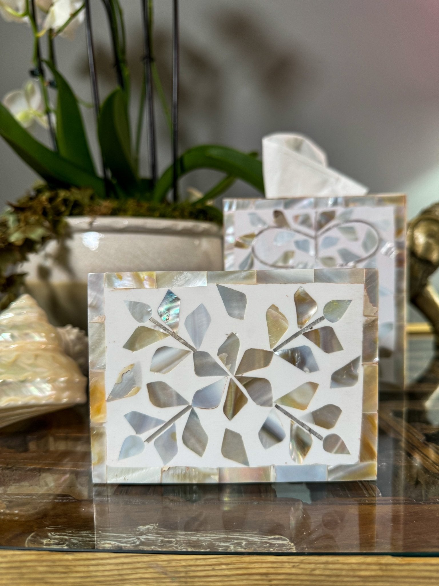 Mother of Pearl Match Box Holder | Sandy Shores - Bombaby