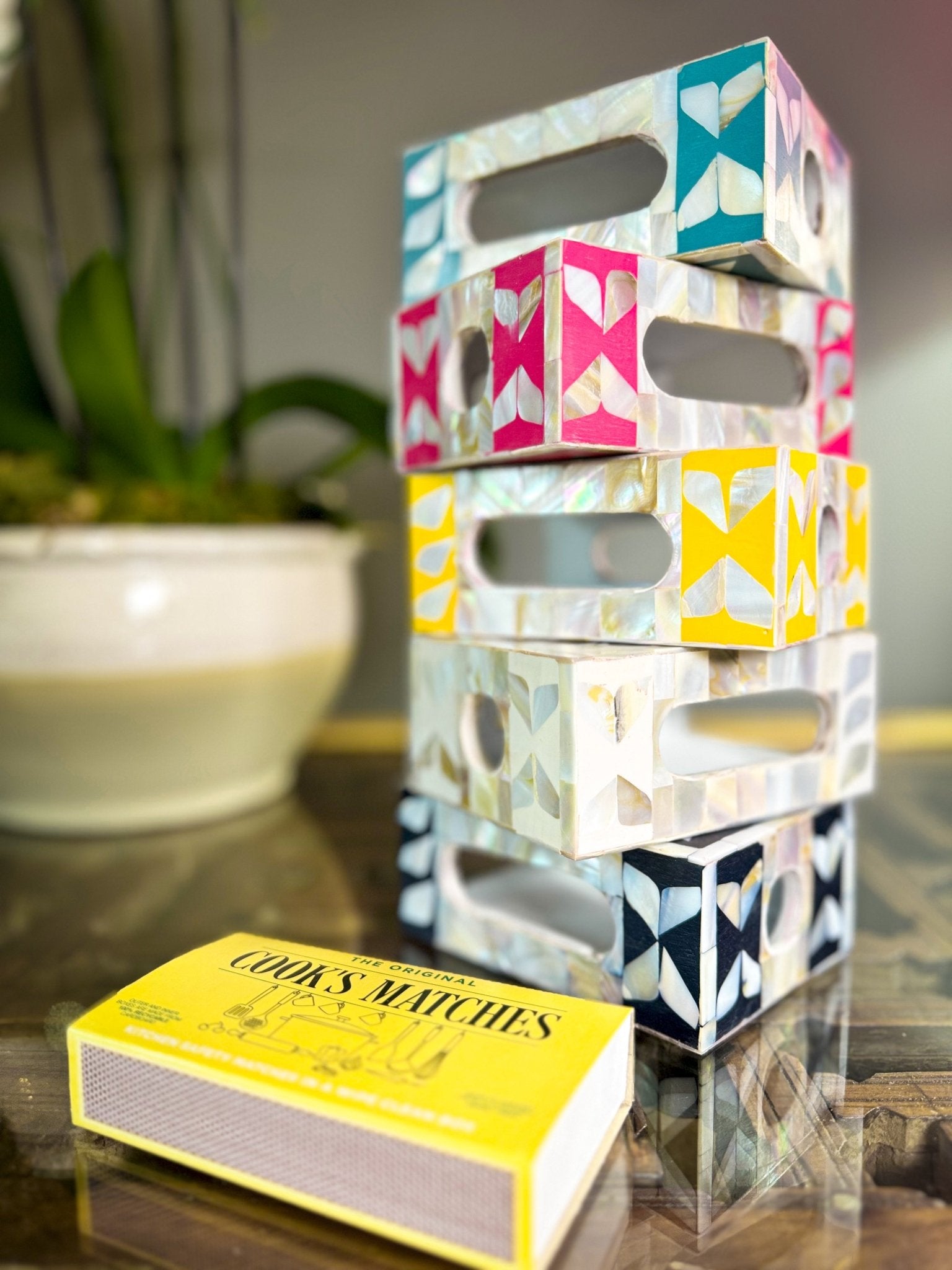 Mother of Pearl Match Box Holder | Sandy Shores - Bombaby