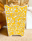 Mother of Pearl Waste Paper Bin | Sunshine Yellow - Bombaby