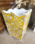 Mother of Pearl Waste Paper Bin | Sunshine Yellow - Bombaby