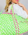 Neon Green | Handmade Quilted Weekend Bag - Bombaby