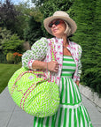 Neon Green | Handmade Quilted Weekend Bag - Bombaby