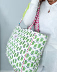 Neon Paisley | Quilted Tote Bag - Bombaby