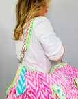 Neon Pink | Handmade Quilted Weekend Bag - Bombaby