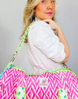 Neon Pink | Handmade Quilted Weekend Bag - Bombaby