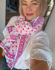 Oversized Handprinted Scarf | Petal Kiss - Bombaby