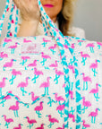 Pink Flamingo | Handmade Quilted Weekend Bag - Bombaby