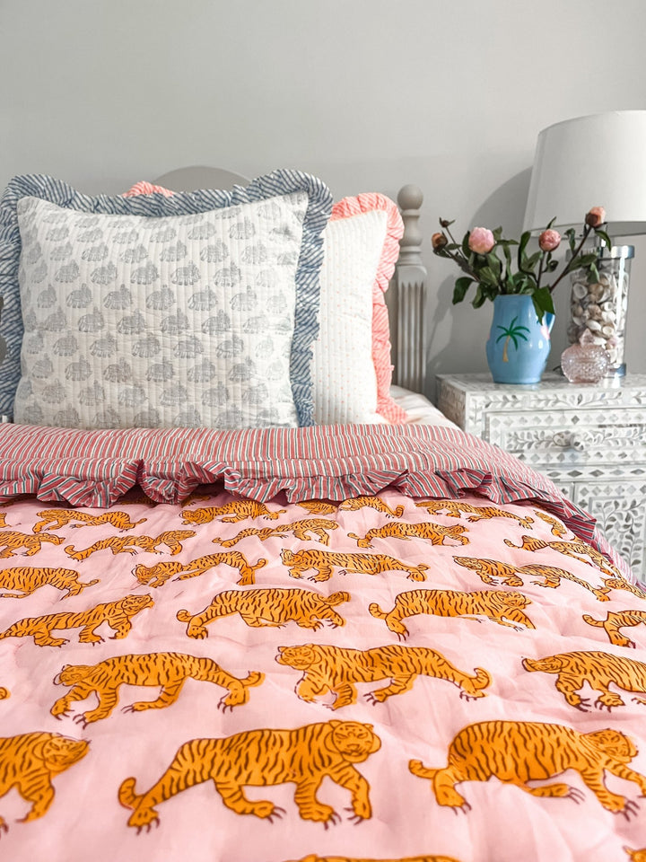 Pink Indian Tiger | Mini Quilt - Bombaby