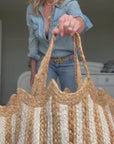 Handmade Jute Scallop Bag | Pink