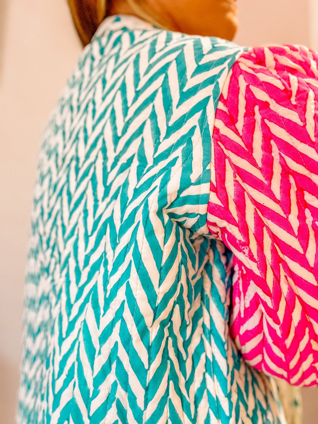 Quilted Jacket | Neon Prism (Malibu Blue) - Bombaby