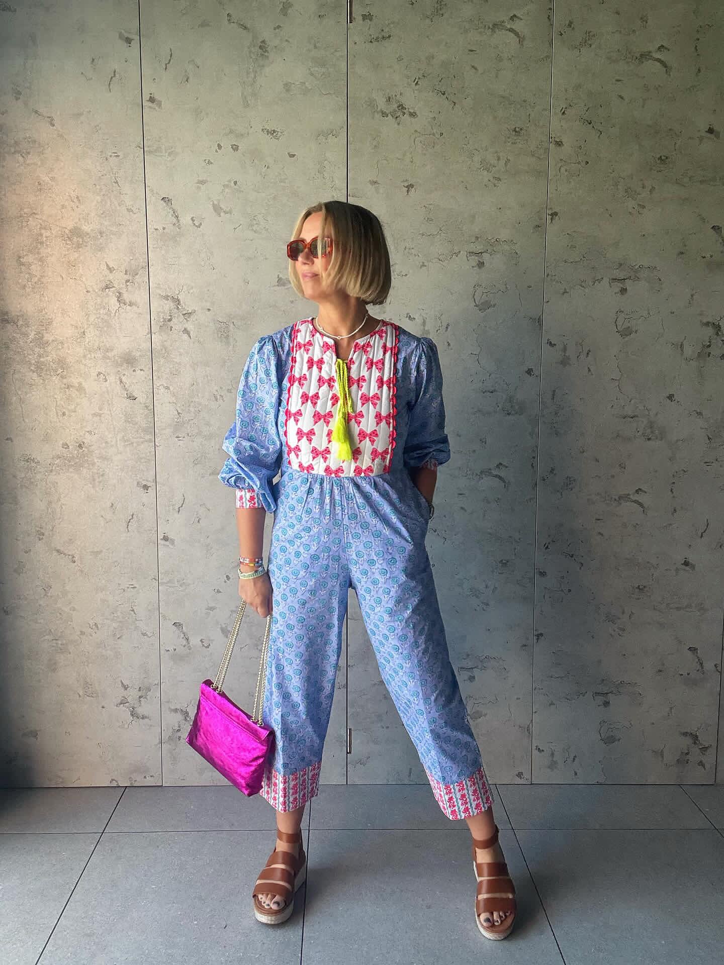 Quilted Jumpsuit | Balearic Blue - Bombaby