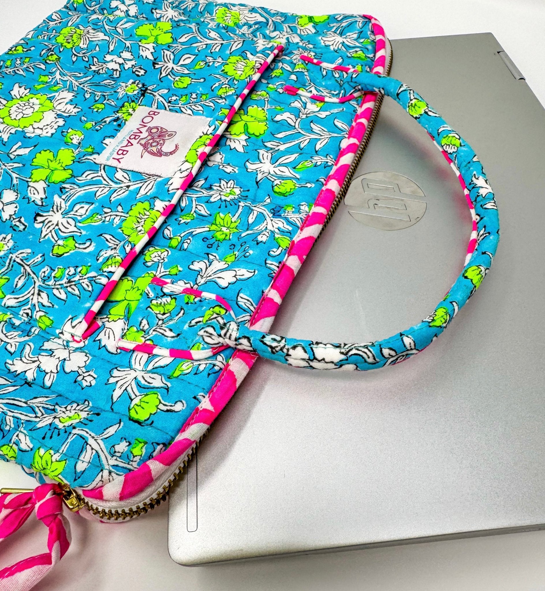 Quilted Laptop Bag | Meadow - Bombaby