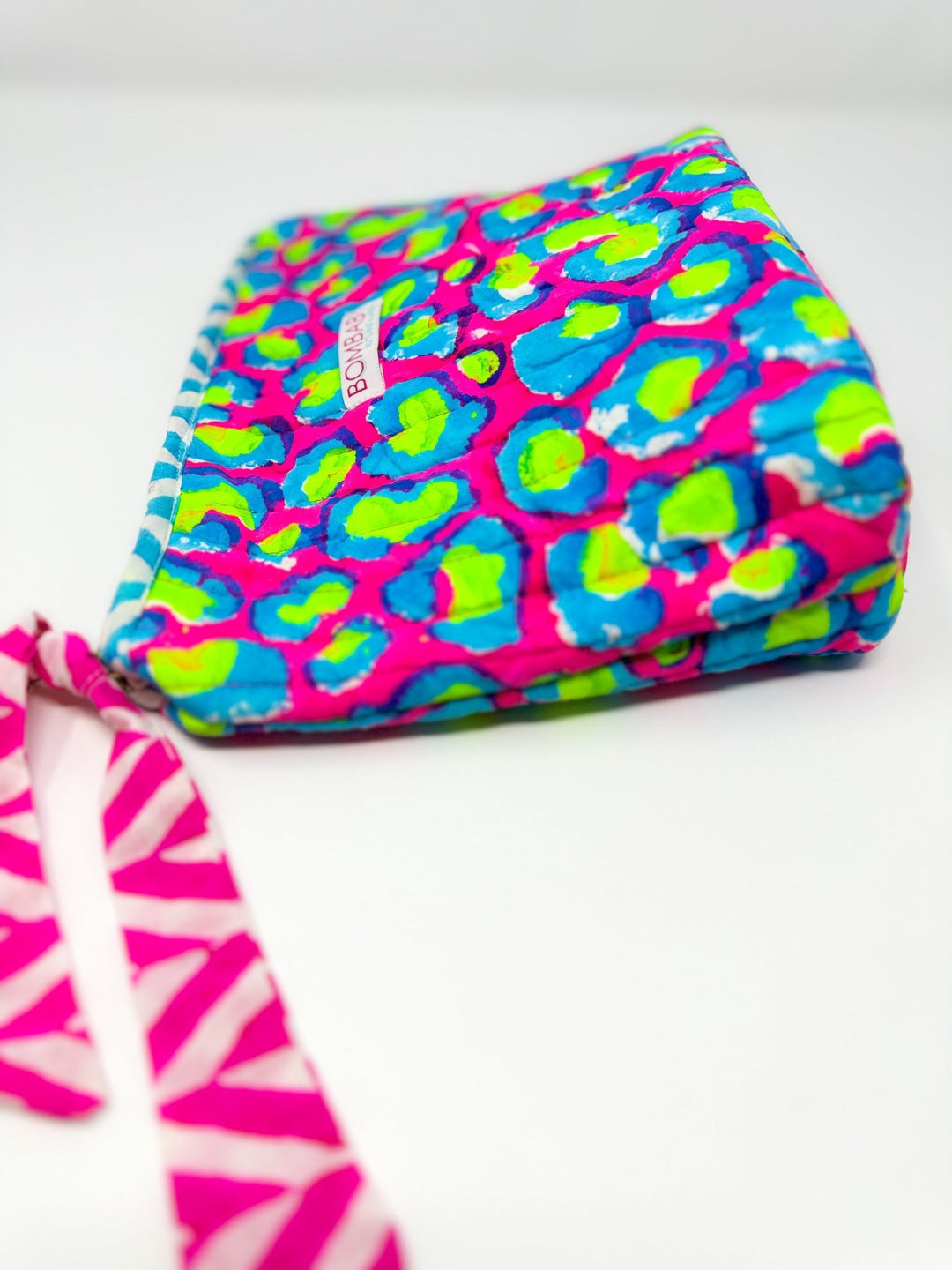 Quilted Make Up Bag | Electric Jungle - Bombaby