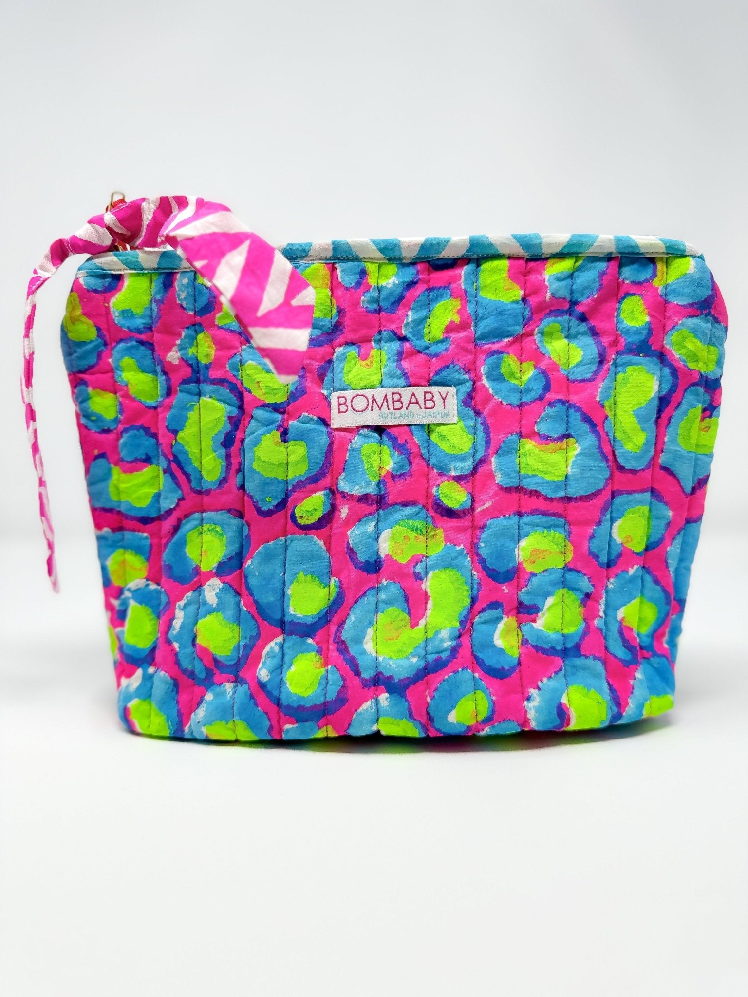 Quilted Make Up Bag | Electric Jungle - Bombaby