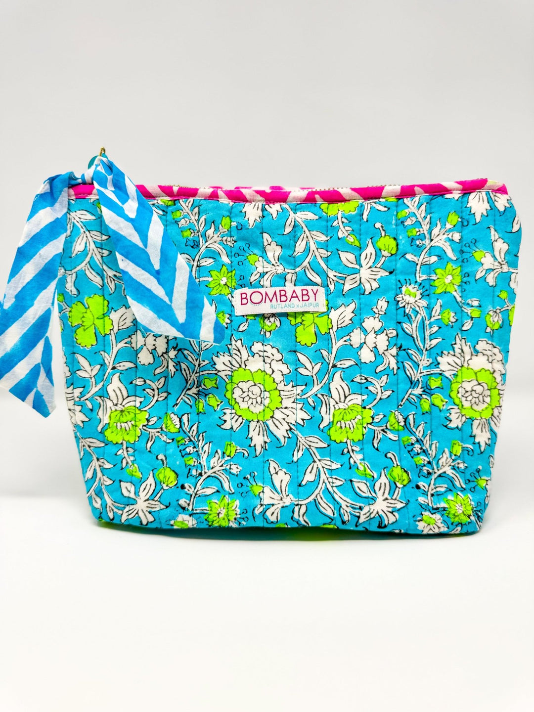 Quilted Make Up Bag | Meadow - Bombaby